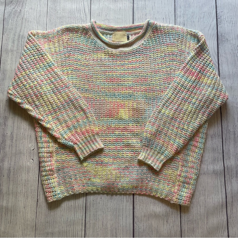 Judith March Oversized Multi-Colored Roll Neck Sweater Size Small